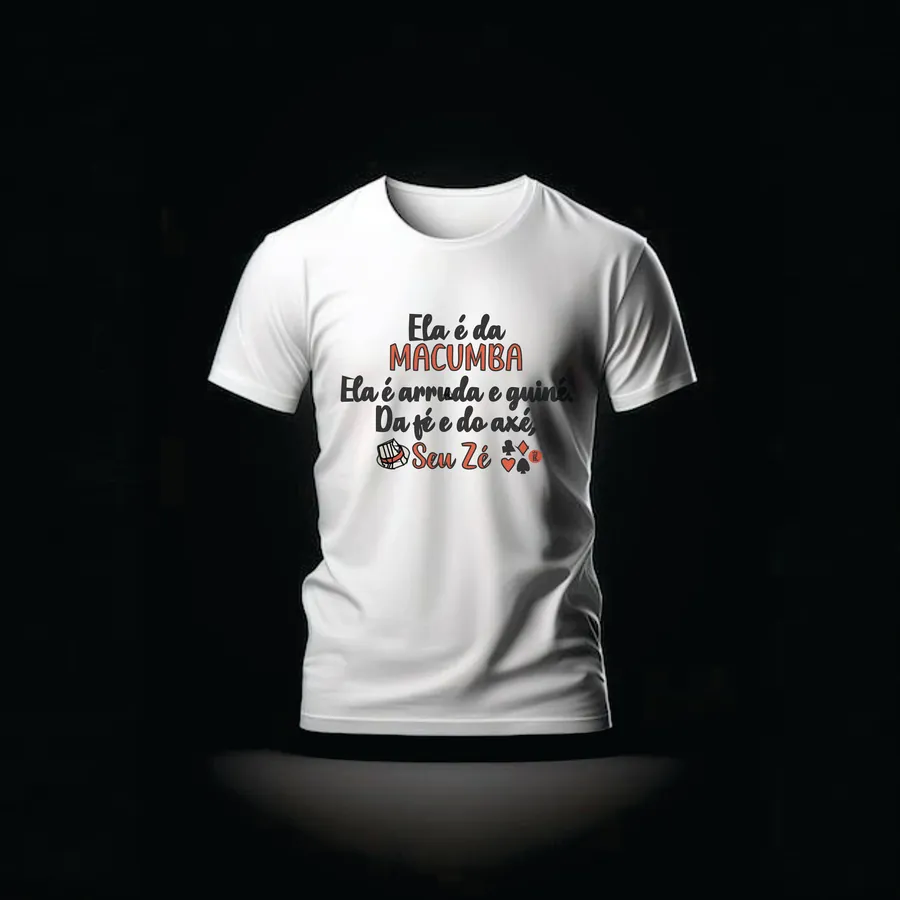 Camiseta Ela é da Macumba — Rei 7 da Lira